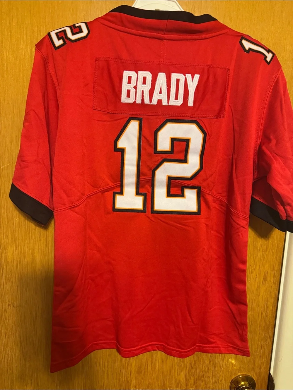 Nike kids Red Buccaneers #12 Jersey with Black Trim
